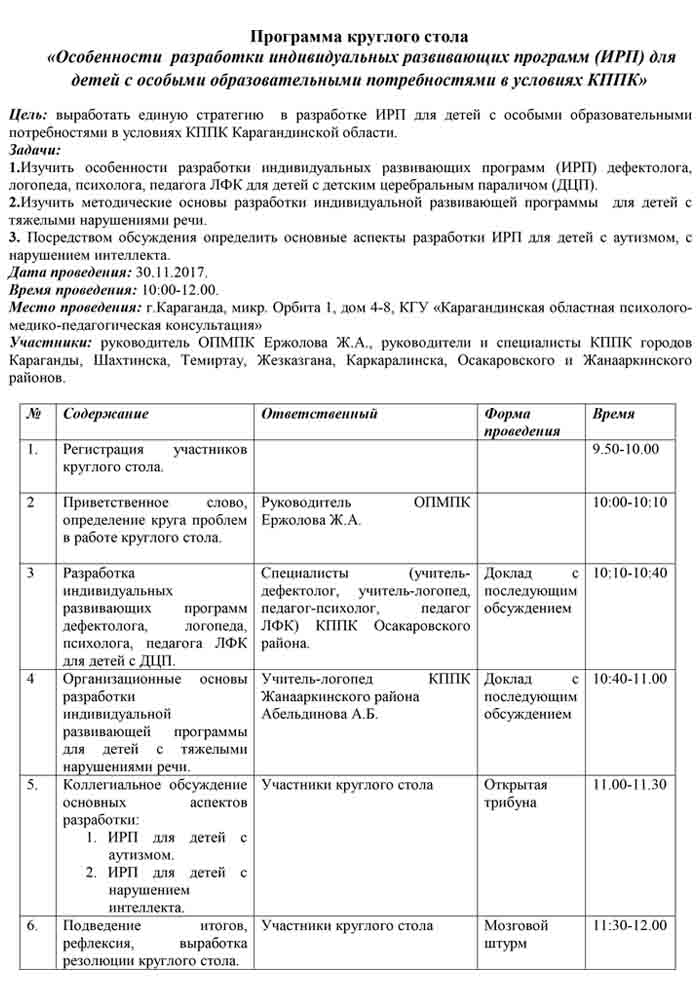 Фото круглый стол